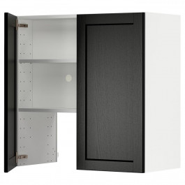 IKEA METOD Шафа-витяжка з полицею/дверцями, білий/чорний морилка Lerhyttan, 80x80 см (595.043.48)