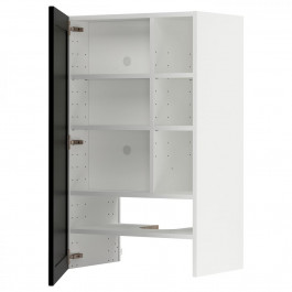 IKEA METOD Шафа-витяжка з полицею/дверцями, Лерхітан білий/чорний, 60x100 см (095.042.18)
