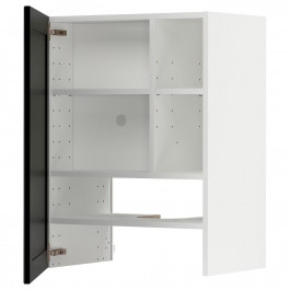 IKEA METOD Шафа-витяжка з полицею/дверцями, білий/чорний морилка Lerhyttan, 60x80 см (495.044.62)