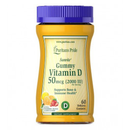 Puritan's Pride Vitamin D 50 mcg (2000 IU) Gummies (60 жув табл) - Полуниця-апельсин-лимон