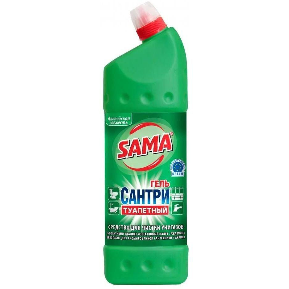 SAMA Гель для чищення унітазів  Сантрі Альпійська свіжість, 1 л (4820270630037) - зображення 1
