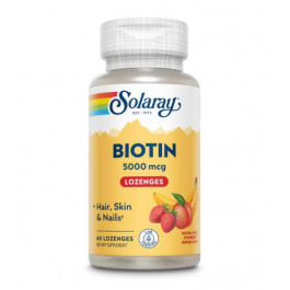 Solaray Biotin Tangy Fruit 5000 mcg 60 льодаників - Персик-банан-клубника