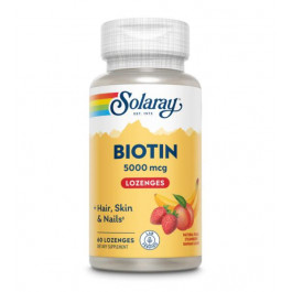   Solaray Biotin Tangy Fruit 5000 mcg 60 льодаників - Персик-банан-клубника