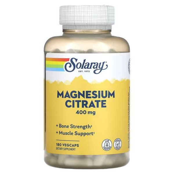 Solaray Magnesium Citrate 400 mg Veg Caps (180 капс) - зображення 1