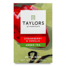 Taylors of Harrogate Чай зелений  з полуницею та ваніллю, 20*1,5 г (0615357124134)