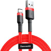 Baseus cafule Cable USB For lightning 2.4A 1M Red+Red (CALKLF-B09) - зображення 1