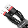 Baseus cafule Cable USB For Type-C 2A 3m Red+Black (CATKLF-U91) - зображення 2