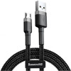 Baseus Cafule Cable USB For Micro 2.4A 0.5M Gray+Black (CAMKLF-AG1) - зображення 1