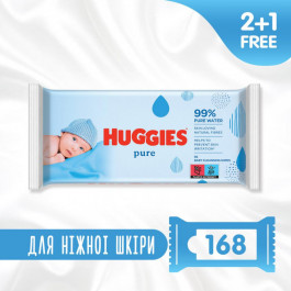 Huggies Салфетки влажные Ultra Comfort Pure 2+1 (56 х 3 шт)