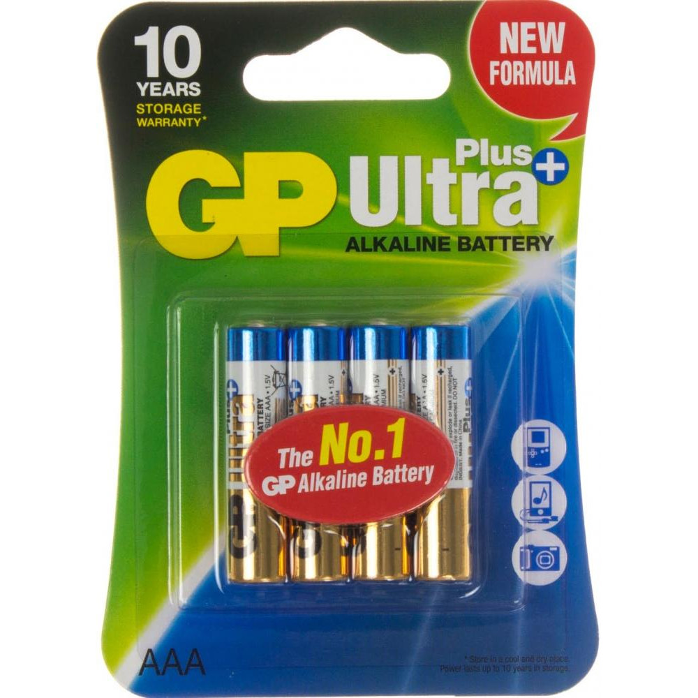 GP Batteries AAA bat Alkaline 4шт Ultra Plus (GP24AUP-U4) - зображення 1
