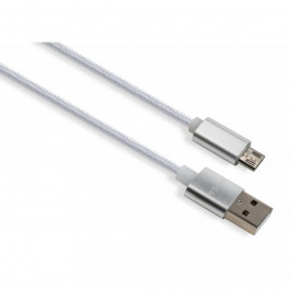 Vinga USB 2.0 AM to Micro 5P 1m LED silver (VCPDCMLED1S)