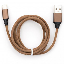 Vinga USB 2.0 AM to Type-C nylon 1m brown (VCPDCTCNB21BR)