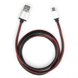 Vinga USB 2.0 AM to Micro 5P 1m pu leather black (VCPDCMLS1BK)