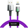 Baseus Zinc Magnetic Cable USB For iP 2.4A 1m Purple (CALXC-A05) - зображення 1