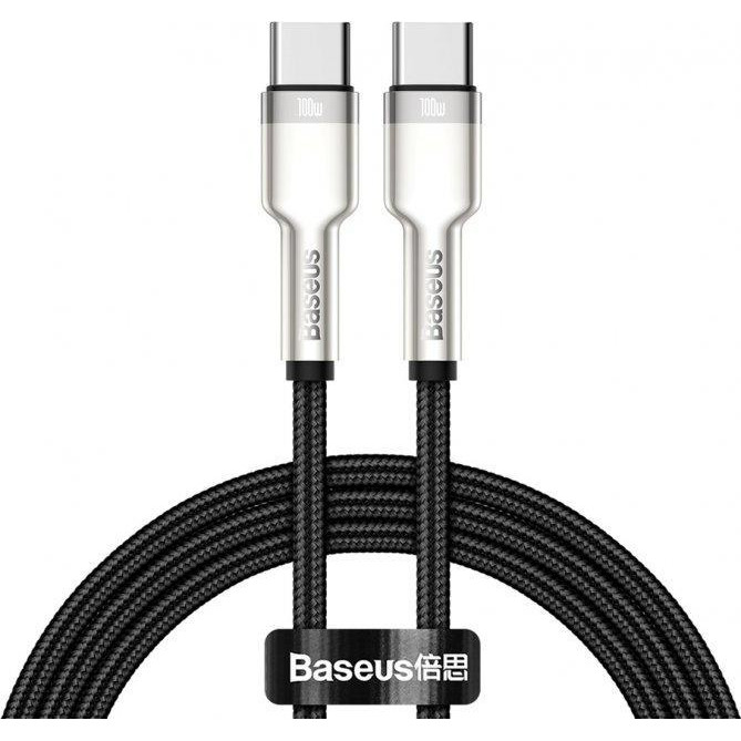 Baseus Cafule Series Metal Data Cable Type-C to Type-C 100W 1m Black (CATJK-C01) - зображення 1