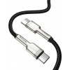 Baseus Cafule Series Metal Data Cable Type-C to Type-C 100W 1m Black (CATJK-C01) - зображення 5