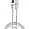 Baseus Lightning Zinc Magnetic Safe Fast Charging Data Cable 1m White (CALXC-K02) - зображення 1