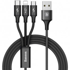 Baseus USB Cable to Lightning/microUSB/USB-C Rapid Black (CAMLT-SU01)
