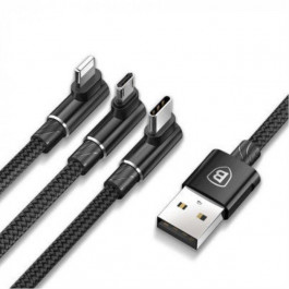   Baseus USB Cable to Lightning/microUSB/USB-C MVP 1.2m Black (CAMLT-WZ01)