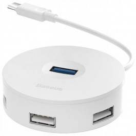 Baseus Round box HUB adapter Type-C to USB 3.0 / USB 2.0 White (CAHUB-G02)