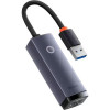 Baseus Lite Series USB-A to RJ45 Gigabit LAN Adapter Gray (WKQX000113) - зображення 1