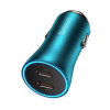 Baseus Golden Contactor Max Dual Fast Charger Car Charger Blue C+C 40W (CGJP000003) - зображення 2