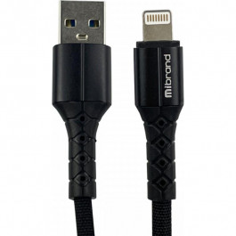 Mibrand MI-32 Nylon Charging Line USB for Lightning 2A 2m Black (MIDC/322LB)