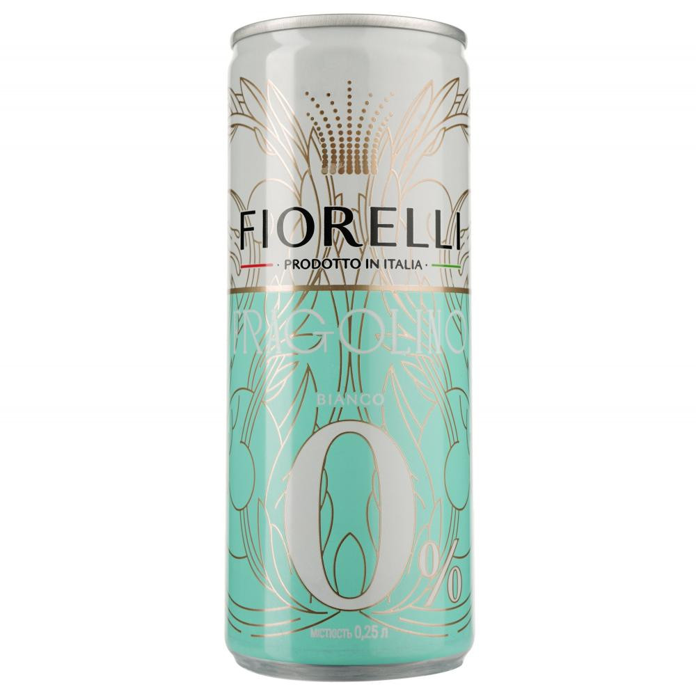 Fiorelli Напій винний Ж/Б  Fragolino Bianco Zero Alcohol 0.25 безалкогольний (ALR15973) - зображення 1