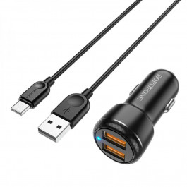 Borofone BZ17 QC3.0 + USB Type-C Black (BZ17CB)