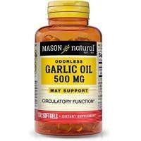 Mason Natural Чесночное масло 500 мг, Garlic Oil, , 100 гелевых капсул - зображення 1