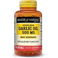 Mason Natural Чесночное масло 500 мг, Garlic Oil, , 100 гелевых капсул