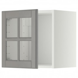 IKEA METOD Навісна шафа зі скляними дверцятами, білий/сірий Bodbyn, 40x40 см (593.950.28)