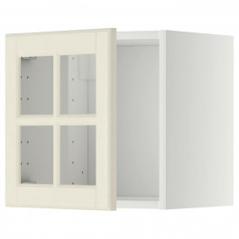IKEA METOD Навісна шафа зі скляними дверцятами, білий/кремовий Bodbyn, 40x40 см (593.950.33)
