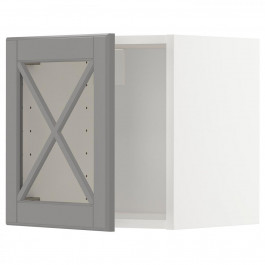 IKEA METOD Навісна шафа зі скляними дверцятами/передня частина, білий/сірий Bodbyn, 40x40 см (393.950.29)