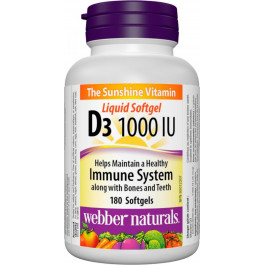 Webber Naturals Vitamin D3 1000 IU 180 softgels