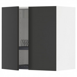 IKEA METOD Навісна шафа з сушаркою/2 дверцята, білий/Nickebo матовий антрацит, 60x60 см (094.987.31)