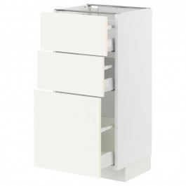 IKEA METOD/MAXIMERA Нижня шафа з 3 шухлядами, білий/Вальстена білий, 40x37 см (695.072.28)