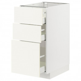 IKEA METOD/MAXIMERA Нижня шафа з 3 шухлядами, білий/Вальстена білий, 40x60 см (695.072.09)