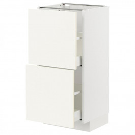 IKEA METOD/MAXIMERA Нижня шафа з 2 ящиками, білий/Вальстена білий, 40x37 см (795.072.18)