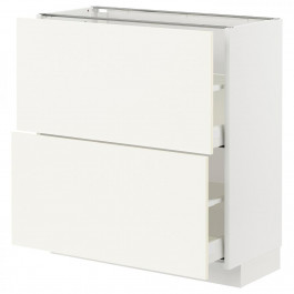 IKEA METOD/MAXIMERA Нижня шафа з 2 ящиками, білий/Вальстена білий, 80x37 см (595.072.24)