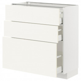 IKEA METOD/MAXIMERA Нижня шафа з 3 шухлядами, білий/Вальстена білий, 80x37 см (895.072.32)