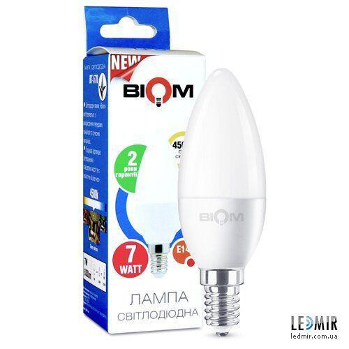 Biom LED BT-570 C37 6W E14 4500К матовая - зображення 1