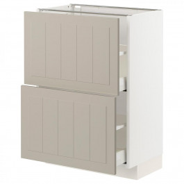 IKEA METOD/MAXIMERA Нижня шафа з 2 ящиками, білий/Stensund beige, 60x37 см (794.081.38)