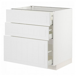 IKEA METOD/MAXIMERA Нижня шафа з 3 шухлядами, білий/білий Stensund, 80x60 см (594.095.01)