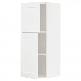 IKEA METOD Навісна шафа з полицями/2 дверцятами, Enkoping білий/білий ефект дерева, 40x100 см (094.734.67
