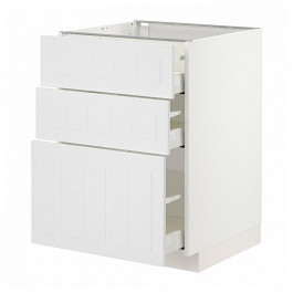IKEA METOD/MAXIMERA Нижня шафа з 3 шухлядами, білий/білий Stensund, 60x60 см (294.094.99)