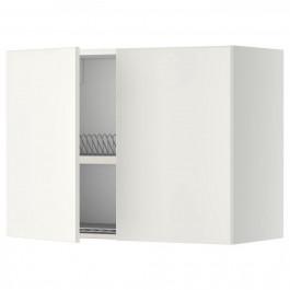 IKEA METOD Навісна шафа з сушаркою/2 дверцята, білий/Veddinge білий, 80x60 см (894.586.08)