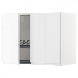 IKEA METOD Навісна шафа з сушаркою/2 дверцята, білий/Voxtorp глянцевий/білий, 80x60 см (994.680.51)