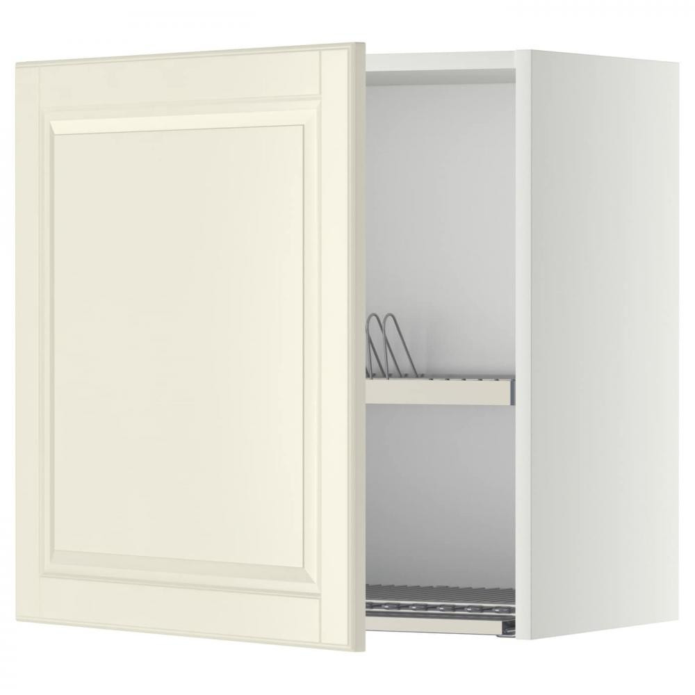 IKEA METOD Навісна шафа з сушаркою для посуду, білий/Бодбін кремовий, 60x60 см (694.657.42) - зображення 1