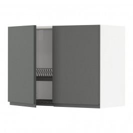 IKEA METOD Навісна шафа з сушаркою/2 дверцята, білий/Voxtorp темно-сірий, 80x60 см (994.674.95)